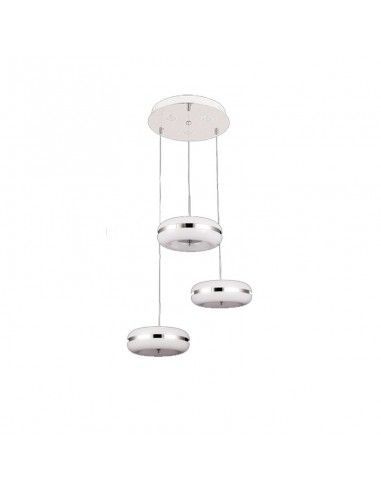 COLGANTE DE TECHO CROMO - CRISTAL DE TRES