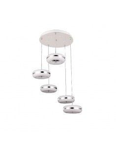 COLGANTE DE TECHO CROMO - CRISTAL DE CINCO