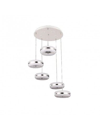 COLGANTE DE TECHO CROMO - CRISTAL DE CINCO