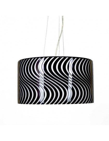COLGANTE CRISTAL TRIPLEX RAYAS BLANCO Y NEGRO