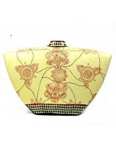 JARRON BEIGE DE FLORES