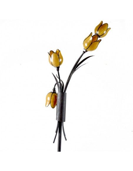 LAMPARA DE PIE TULIPA TULIPAN AMBAR