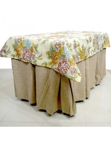 ROPA MESA CAMILLA COMPLETA BEIGE FLORES