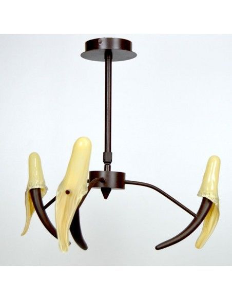 LAMPARA DE TECHO FORJA TRES LUCES