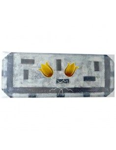 CUADRO MODERNO GRIS CON TULIPAN
