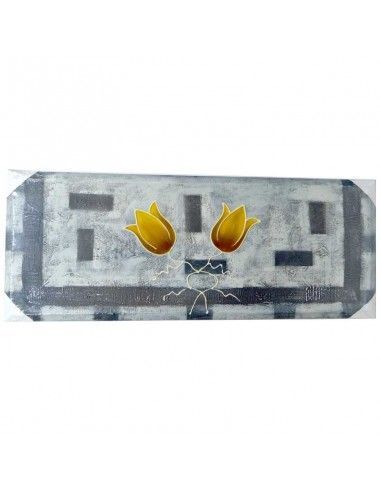 CUADRO MODERNO GRIS CON TULIPAN
