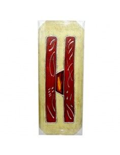 CUADRO MODERNO BEIGE Y ROJO