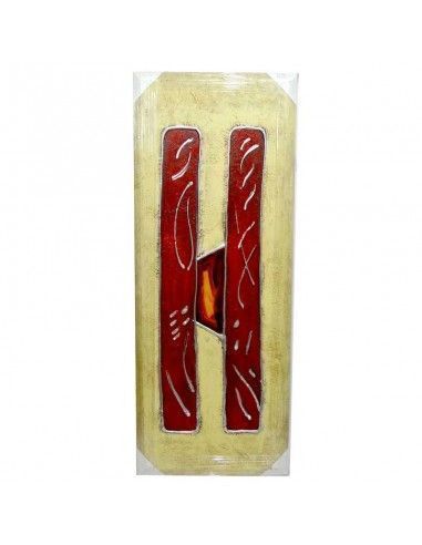 CUADRO MODERNO BEIGE Y ROJO