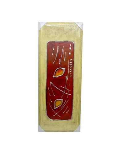 CUADRO MODERNO BEIGE Y ROJO