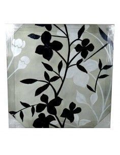 CUADRO MODERNO GRIS CON FLORES