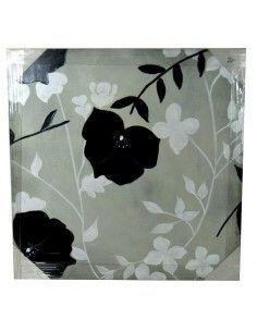 CUADRO MODERNO GRIS CON FLORES