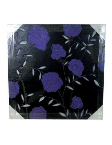 CUADRO MODERNO NEGRO CON ROSAS