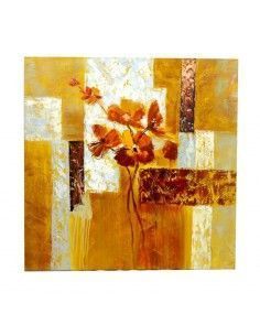 CUADRO MODERNO MARRON CON FLORES