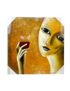 CUADRO ABSTRACTO MUJER CON COPA