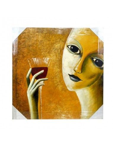 CUADRO ABSTRACTO MUJER CON COPA