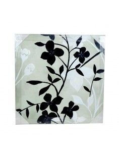 CUADRO MODERNO GRIS CON FLORES