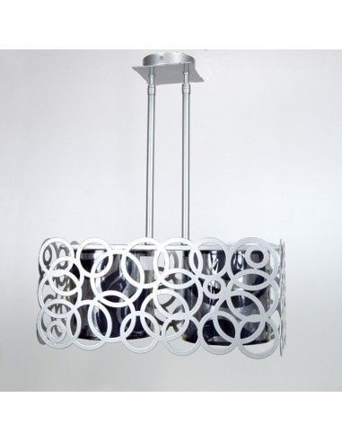 LAMPARA DE TECHO FORJA PLATA - NEGRO