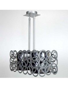 LAMPARA DE TECHO FORJA PLATA - NEGRO 2