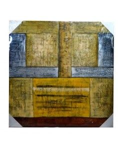 CUADRO ABSTRACTO BEIGE Y PLATA