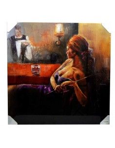CUADRO MUJER TOMANDO COPA