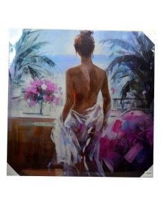 CUADRO MUJER DESNUDA MIRANDO EL PAISAJE