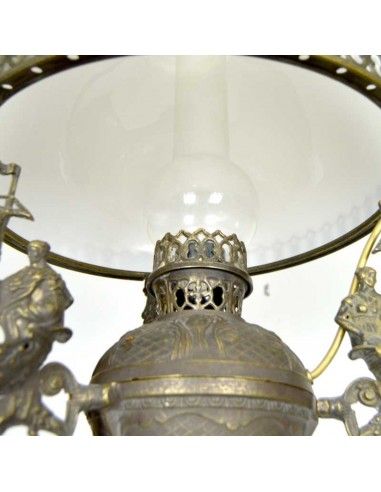 LAMPARA DE TECHO QUINQUE ANTIGUO