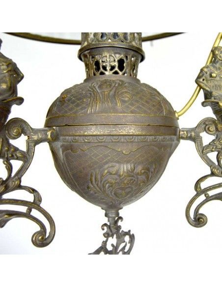 LAMPARA DE TECHO QUINQUE ANTIGUO