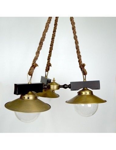 LAMPARA DE TECHO RUSTICA DE TRES