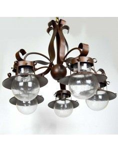 LAMPARA DE TECHO RUSTICA CINCO LUCES 2