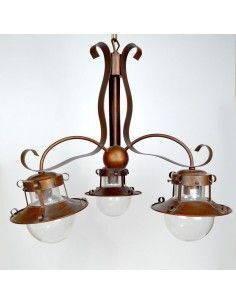 LAMPARA DE TECHO RUSTICA TRES LUCES 2