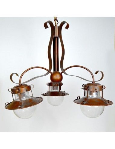LAMPARA DE TECHO RUSTICA TRES LUCES