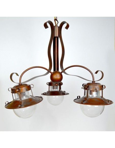 LAMPARA DE TECHO RUSTICA TRES LUCES