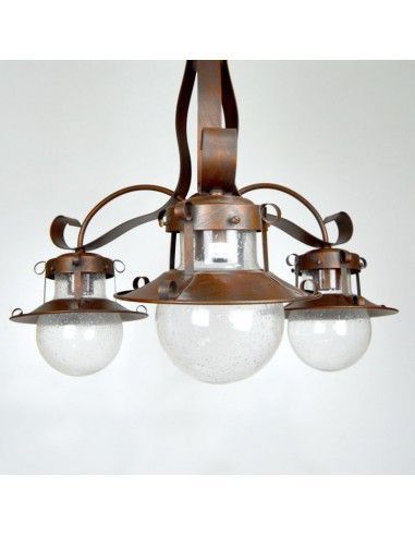 LAMPARA DE TECHO RUSTICA TRES LUCES