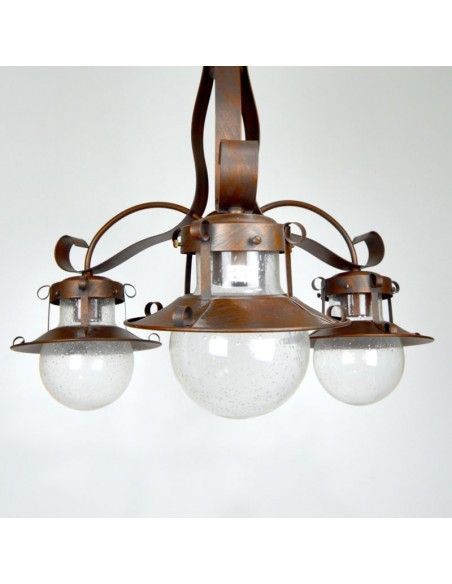 LAMPARA DE TECHO RUSTICA TRES LUCES
