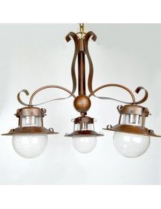 LAMPARA DE TECHO RUSTICA TRES LUCES