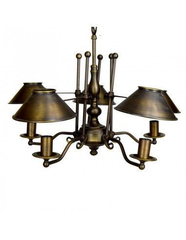 LAMPARA DE TECHO RUSTICA CINCO LUCES