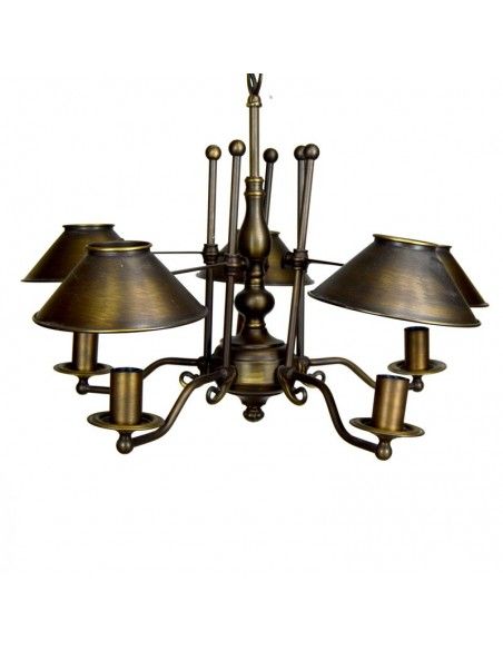 LAMPARA DE TECHO RUSTICA CINCO LUCES