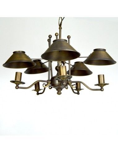 LAMPARA DE TECHO RUSTICA CINCO LUCES