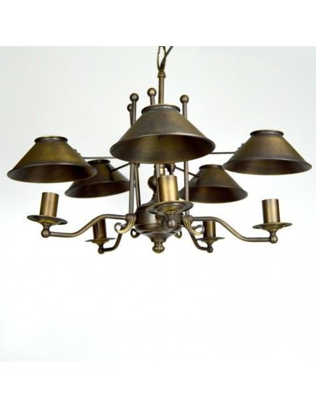 LAMPARA DE TECHO RUSTICA CINCO LUCES