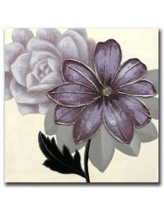 CUADRO FLOR BLANCA Y MORADA