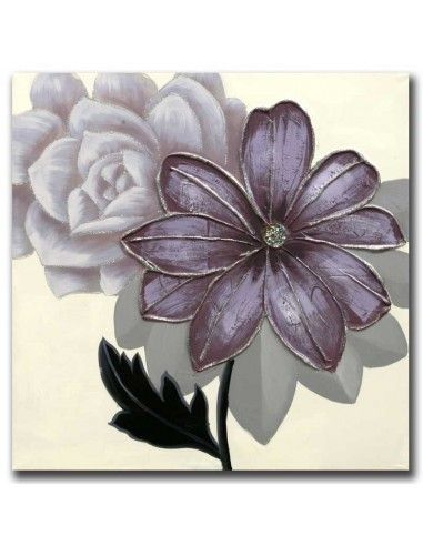 CUADRO FLOR BLANCA Y MORADA