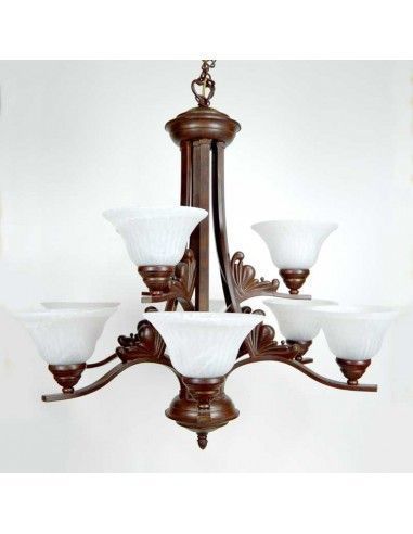 LAMPARA DE TECHO METAL NUEVE LUCES