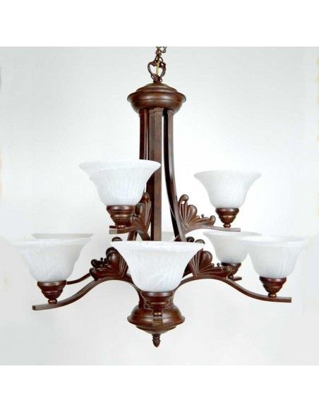 LAMPARA DE TECHO METAL NUEVE LUCES