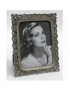 PORTAFOTO FLOR DE LIS PLATA ENVEJECIDO