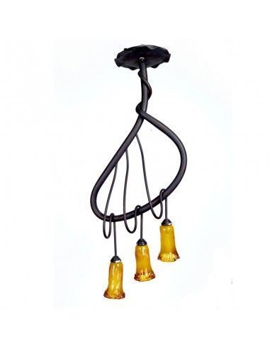 LAMPARA DE TECHO RUSTICA TRES LUCES