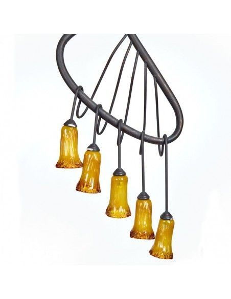 LAMPARA DE TECHO RUSTICA CINCO LUCES