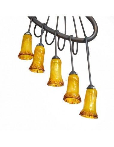 LAMPARA DE TECHO RUSTICA CINCO LUCES