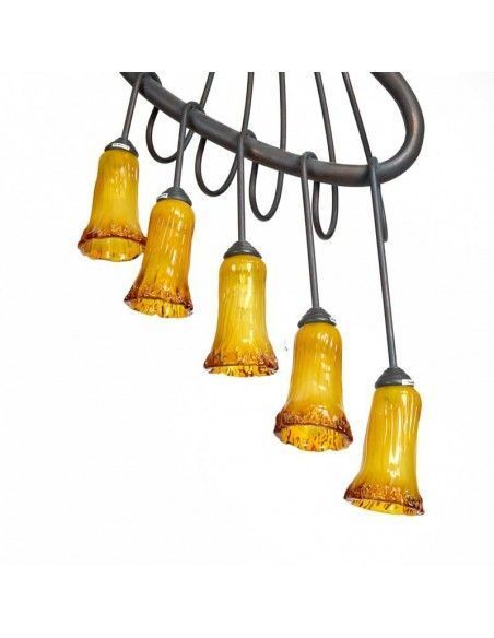 LAMPARA DE TECHO RUSTICA CINCO LUCES