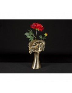 FLORERO RESINA CON ESPEJO DORADO