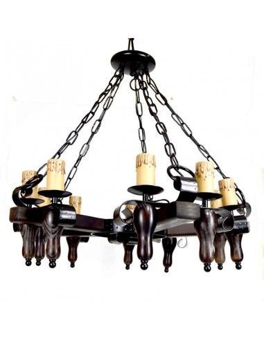 LAMPARA DE TECHO FORJA DIEZ LUCES